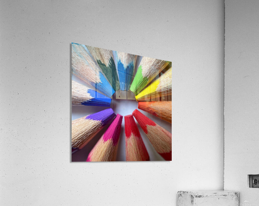 Pencil Crayon Rainbow Acrylic Print