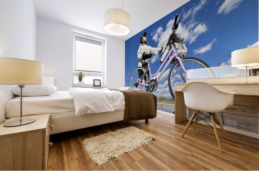 Cycling Reflection Mural print